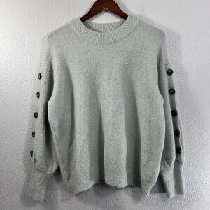 Who What Wear Balloon Puff Sleeve Sweater Soft Minimalist Crewneck Size L